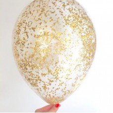 Прозрачный шар с золотистым конфетти