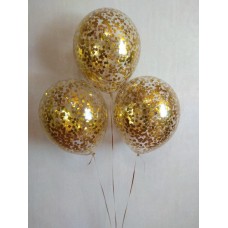 Гелиевые шарики с золотым конфетти